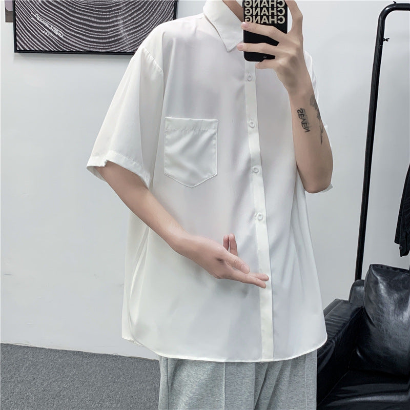 Loose and versatile casual five quarter sleeved shirt