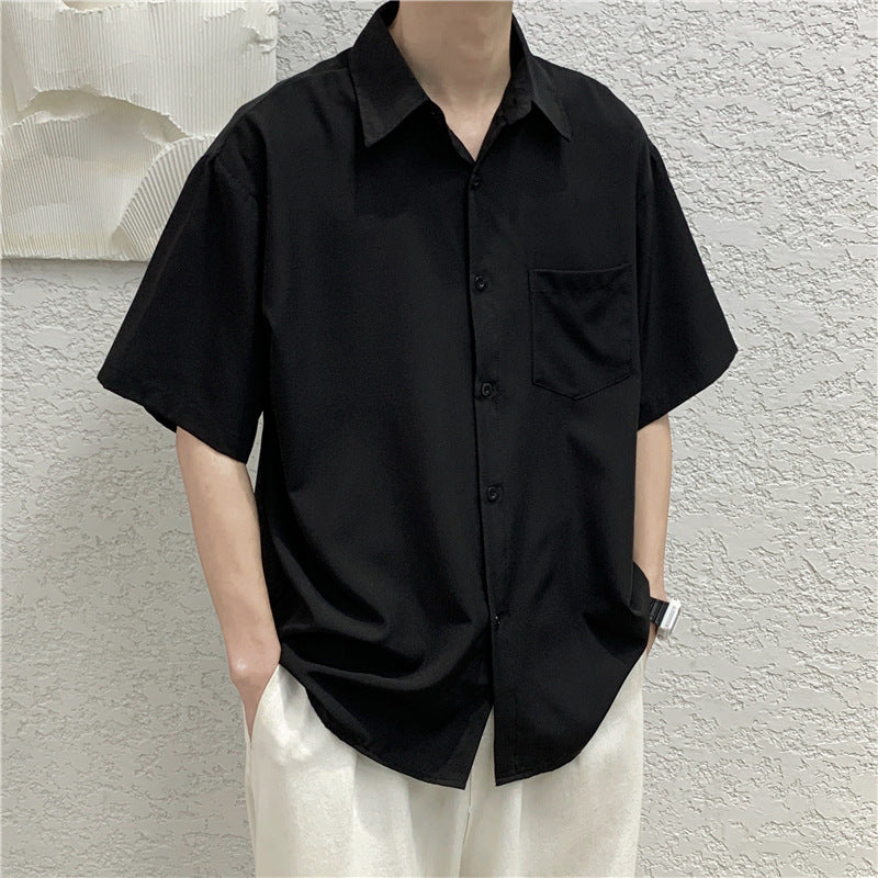 Loose and versatile casual five quarter sleeved shirt