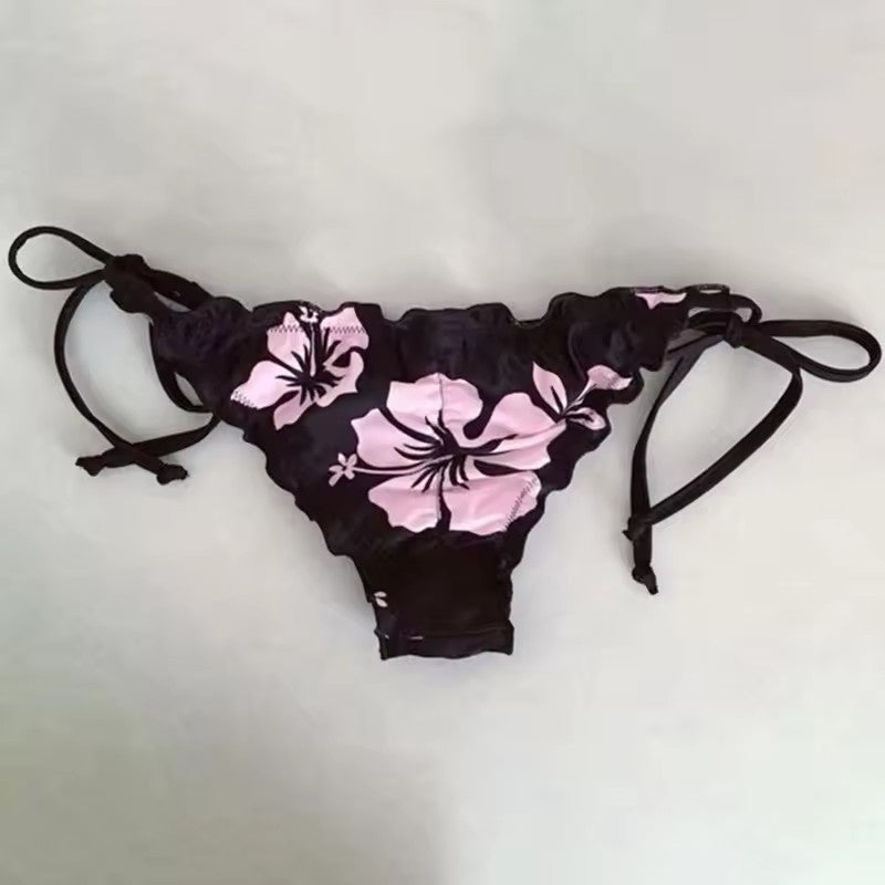Sweet Versatile Solid Color Polka Dot Bikini Underwear Set