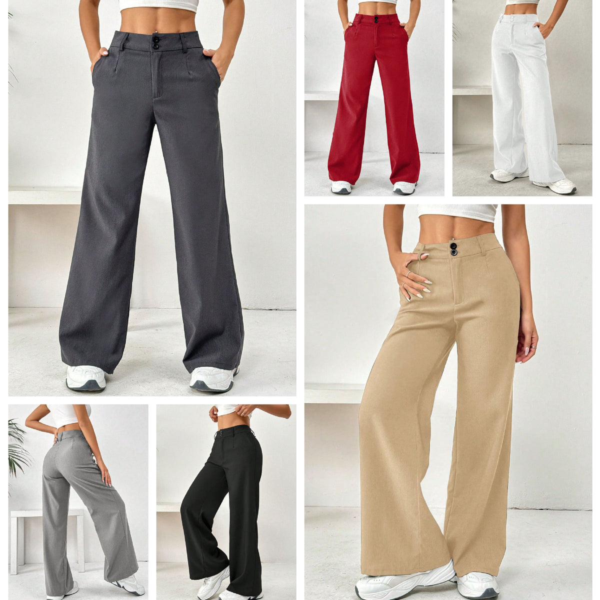 Loose slimming straight leg pants