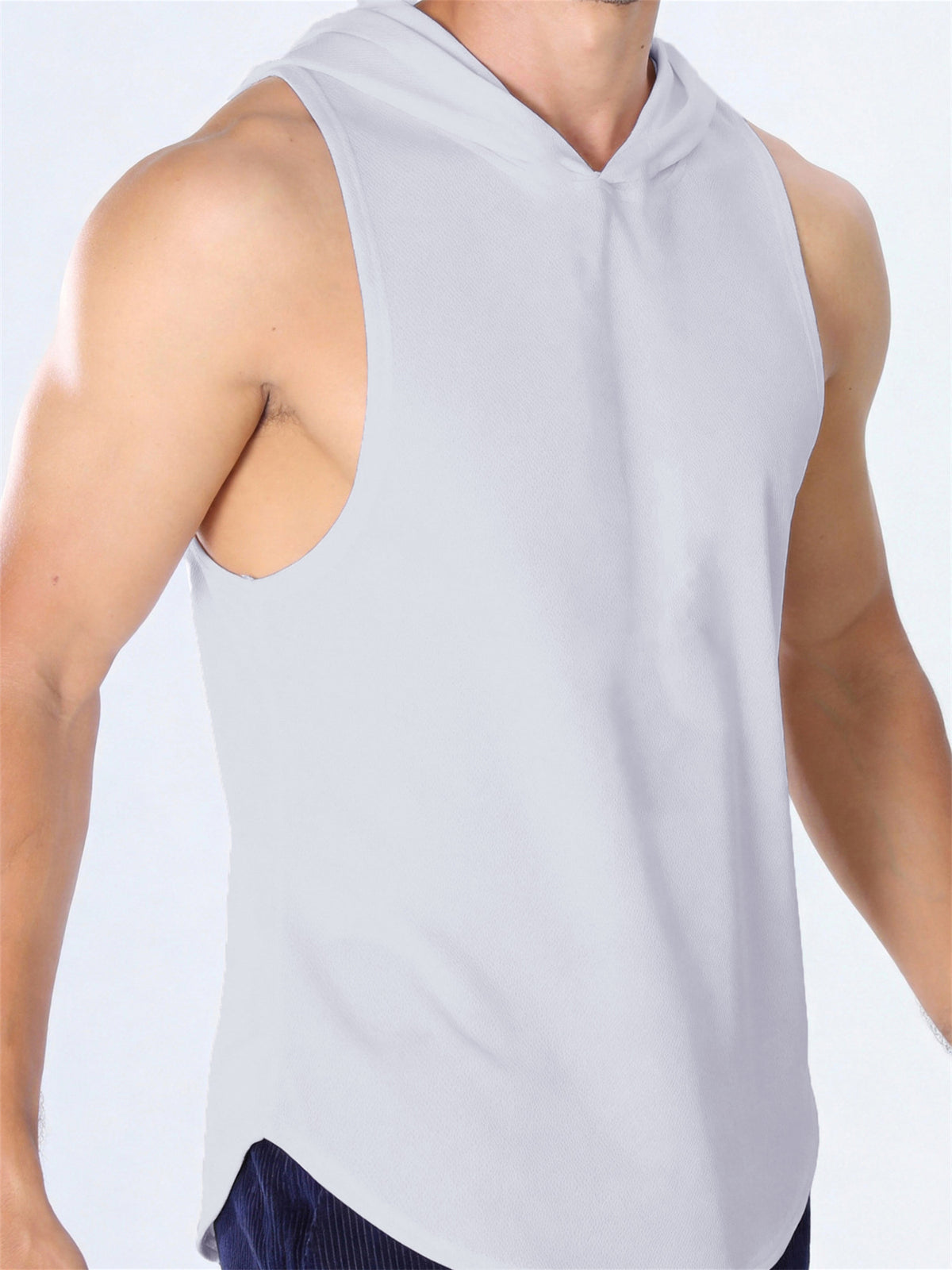 Summer Hooded Sleeveless Hoodie for Men, Sporty Breathable Running Outdoor Fitness Hoodie, Basketball Quick-Dry Top T-Shirt