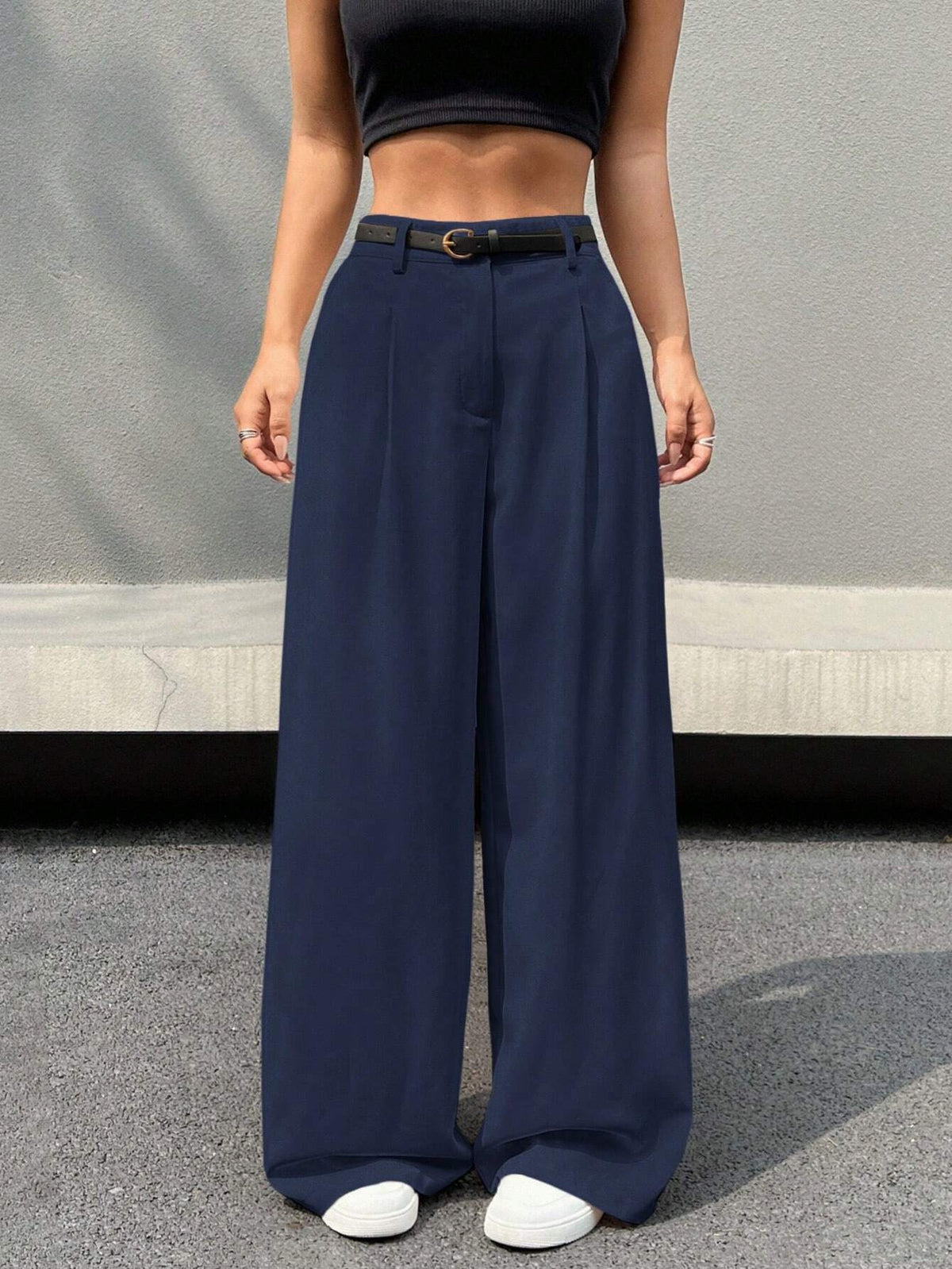 High waisted wide leg pants