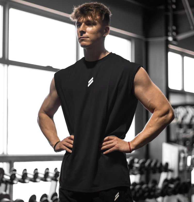 Muscle-Burning Fitness Vest for Men Summer Casual Running Training Loose Oversized Mesh Crewneck Sweatshirt