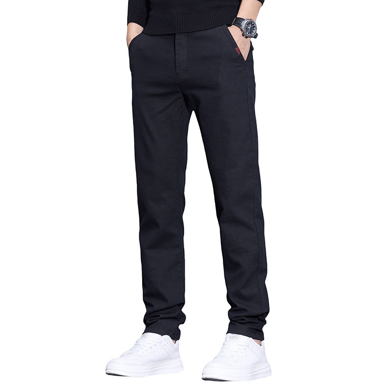 Men's Straight Leg Casual Business Trousers Wrinkle Resistant Formal Pants
