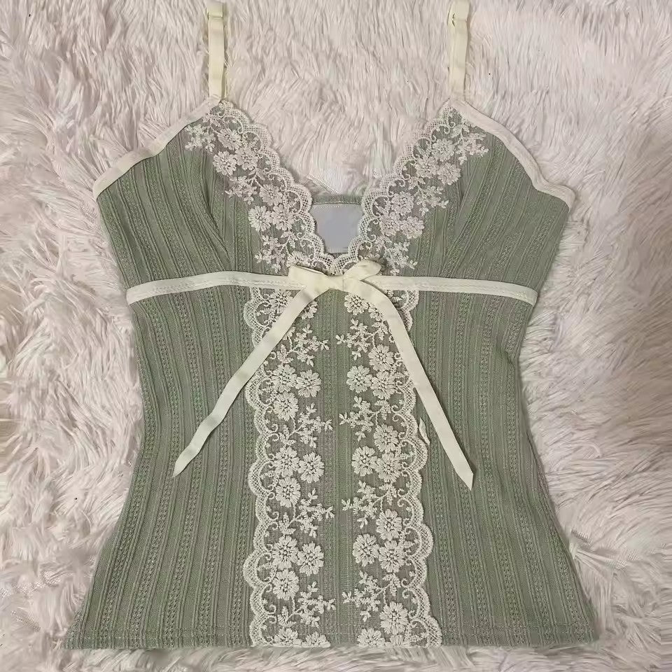 Slimming Breathable Comfortable Versatile Sweet Style Spaghetti