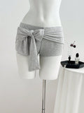 Low waisted striped bow shorts