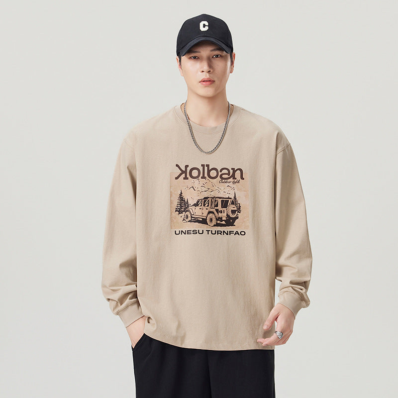 Men's  Printed Long Sleeve Crew Neck T-Shirt