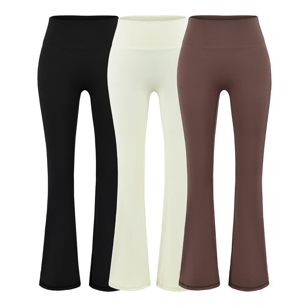 Tummy-Control Flared Pants for Women, Lightweight Breathable High-Waisted Yoga Bottoms