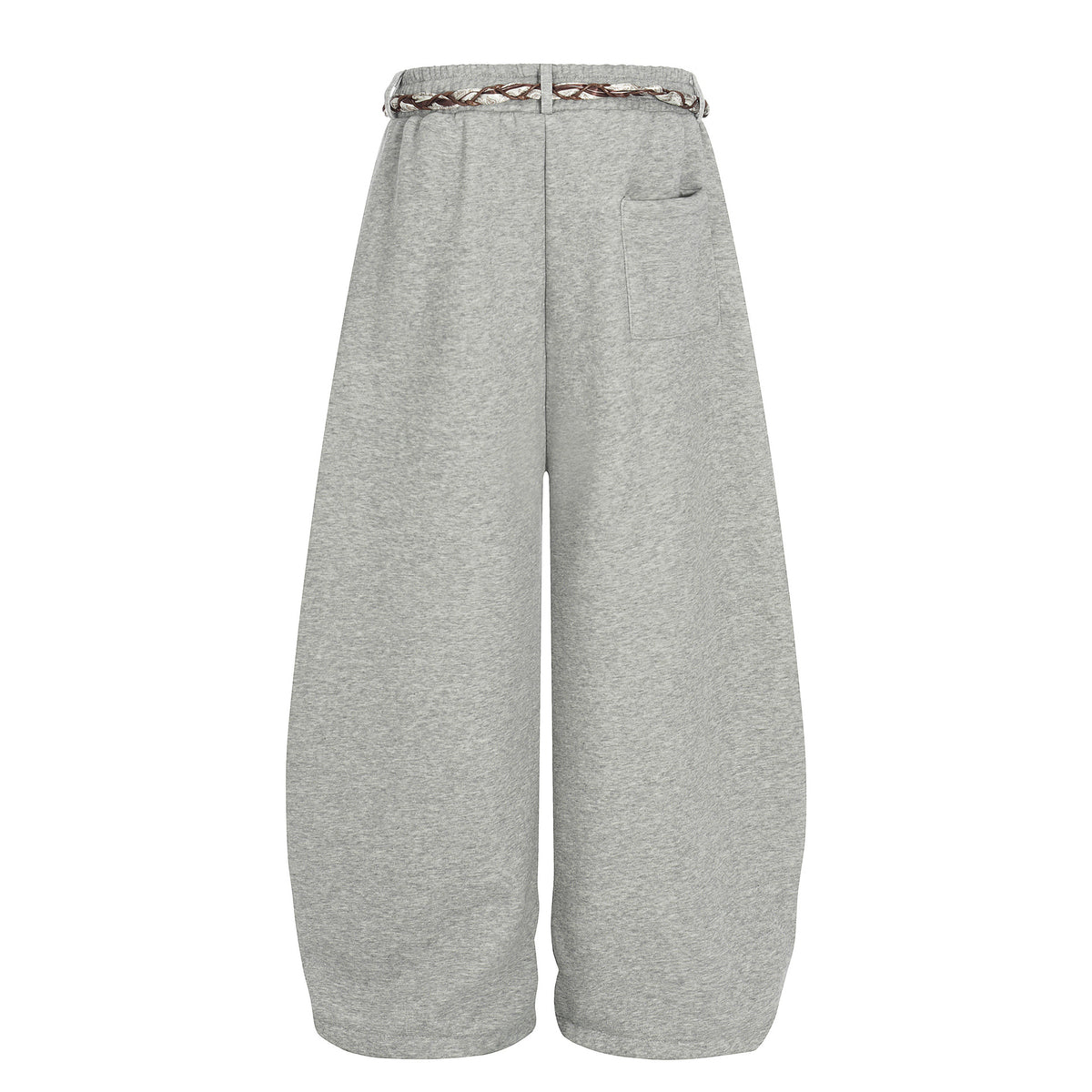 Casual Plus Velvet Pants with Belt Decoration Solid Color
