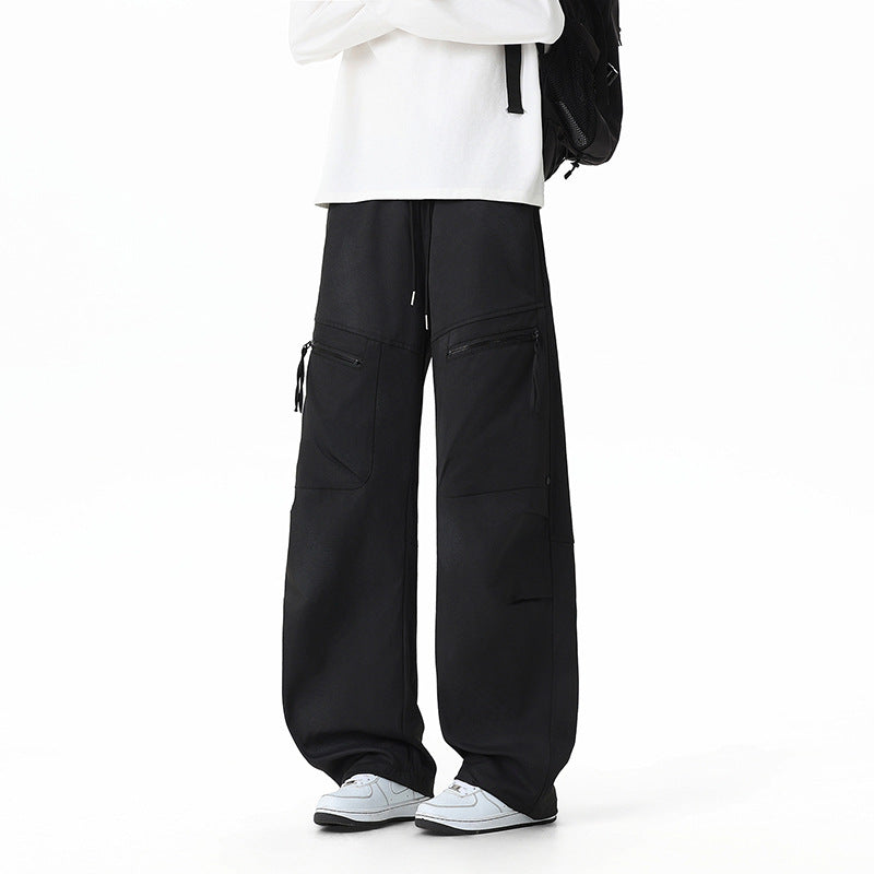Men's Leg Cargo Pants, Multi-Pocket Loose Fit Casual Trousers for Hiking