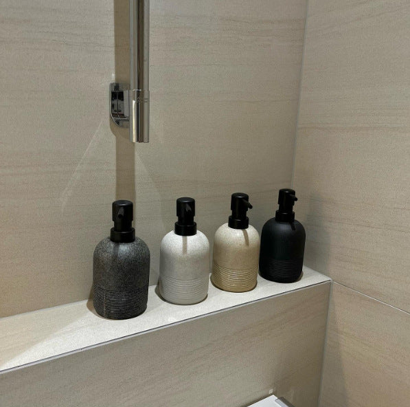 Stone Texture Bathroom Set with Lotion and Soap Dispenser Bottles for Home Hotel