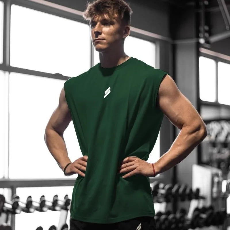 Muscle-Burning Fitness Vest for Men Summer Casual Running Training Loose Oversized Mesh Crewneck Sweatshirt