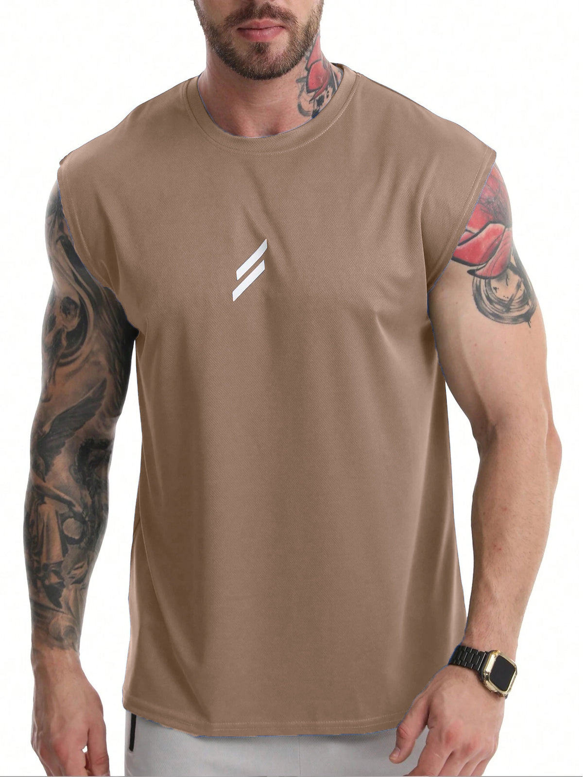 Muscle-Burning Fitness Vest for Men Summer Casual Running Training Loose Oversized Mesh Crewneck Sweatshirt