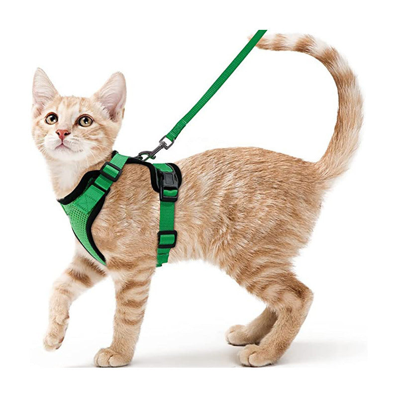 Cat Harness and Leash with Easy Control, Escape-Proof - Soft Adjustable Vest Harness for Walking Cats.