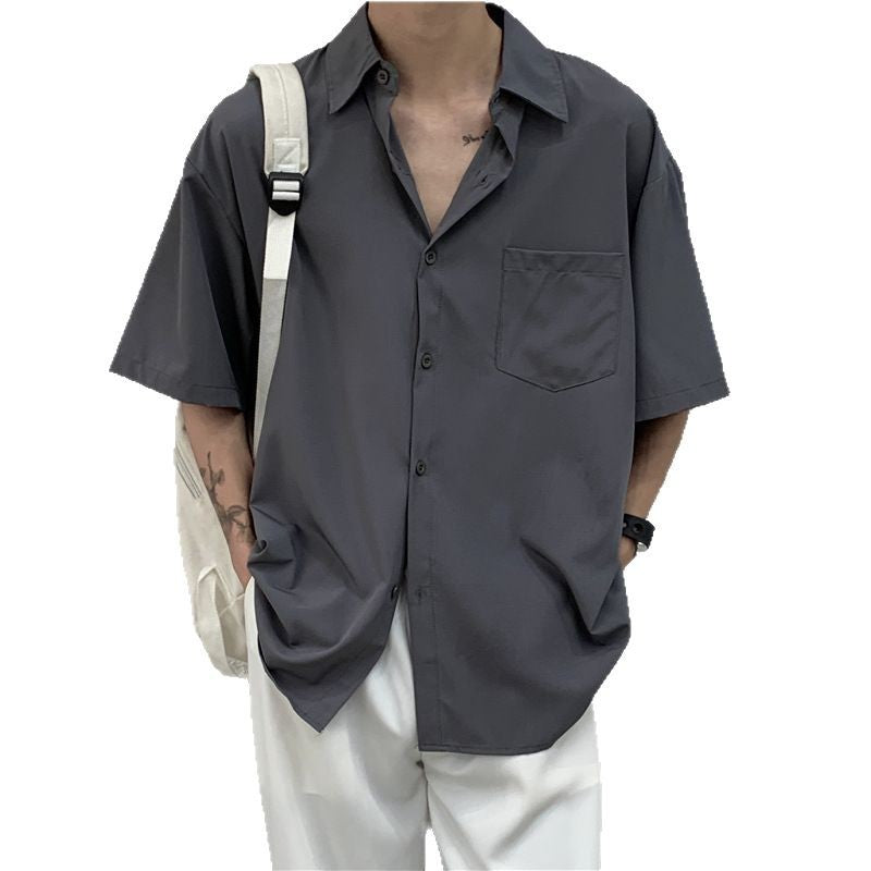 Loose and versatile casual five quarter sleeved shirt