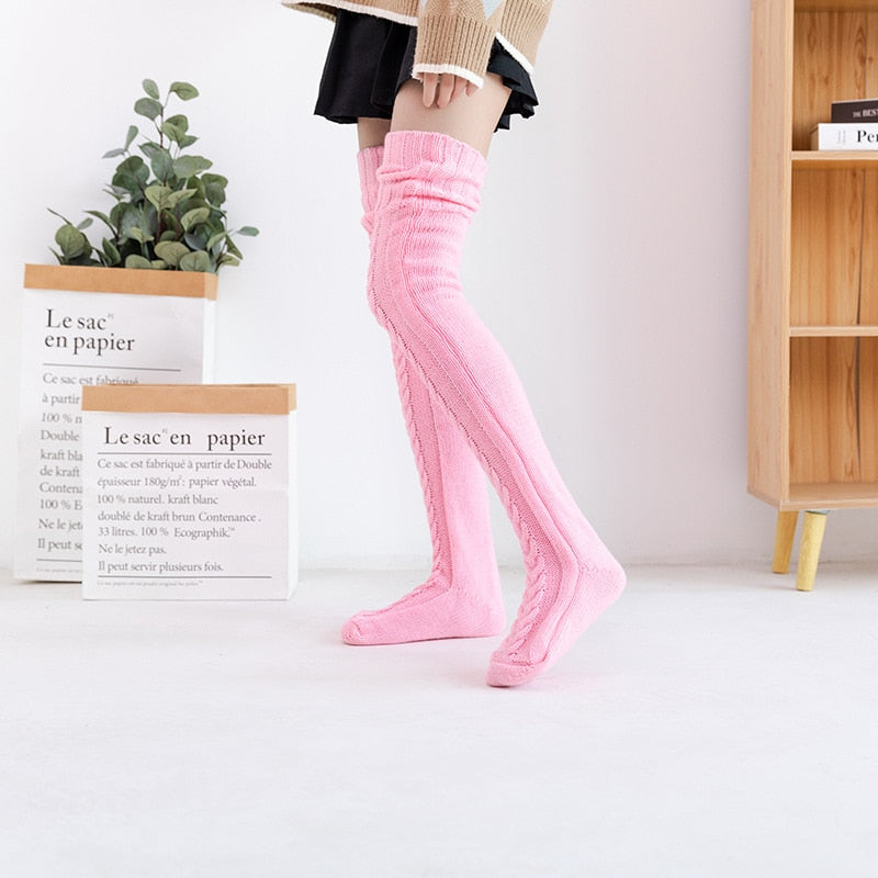 Anime Cartoon Knitting Stocking Lolita Cosplay Loose Socks JK Women Woollen Stockings Girl Student Fashion