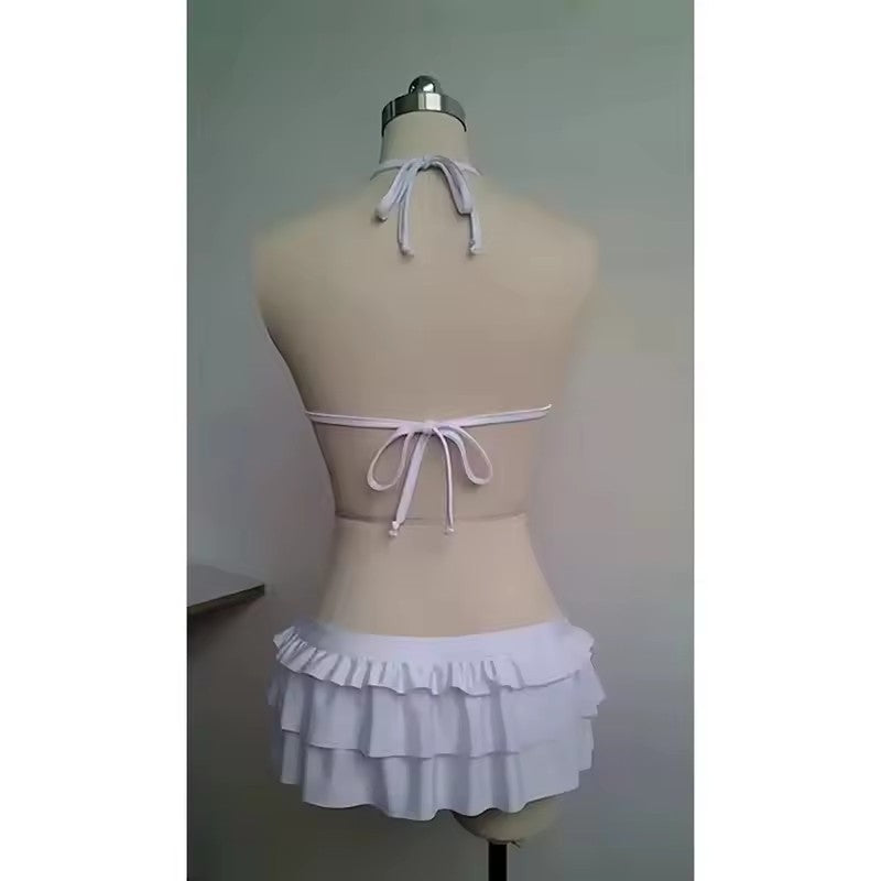Sweet Versatile Solid Color Polka Dot Bikini Underwear Set