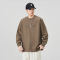 Men's Vintage Loose Fit Letter Print Long Sleeve Round Neck T-Shirt