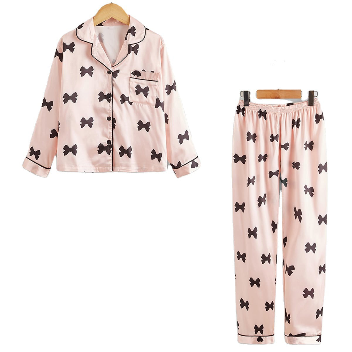 Children's Pajamas Set Two piece Autumn Silk Cute Cartoon Long Sleeve Girls' Home Wear