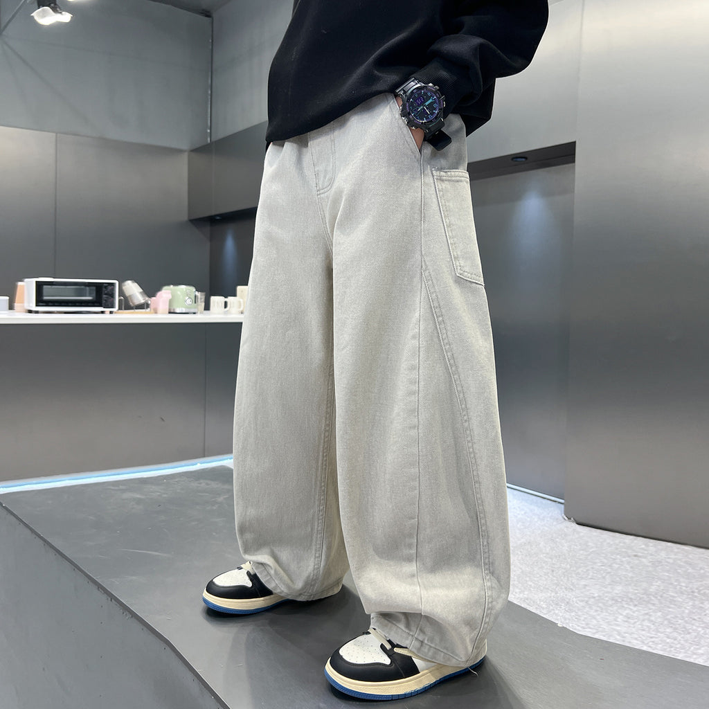 Boys' Casual Loose Wide Leg Straight Jeans Spring Autumn Pants