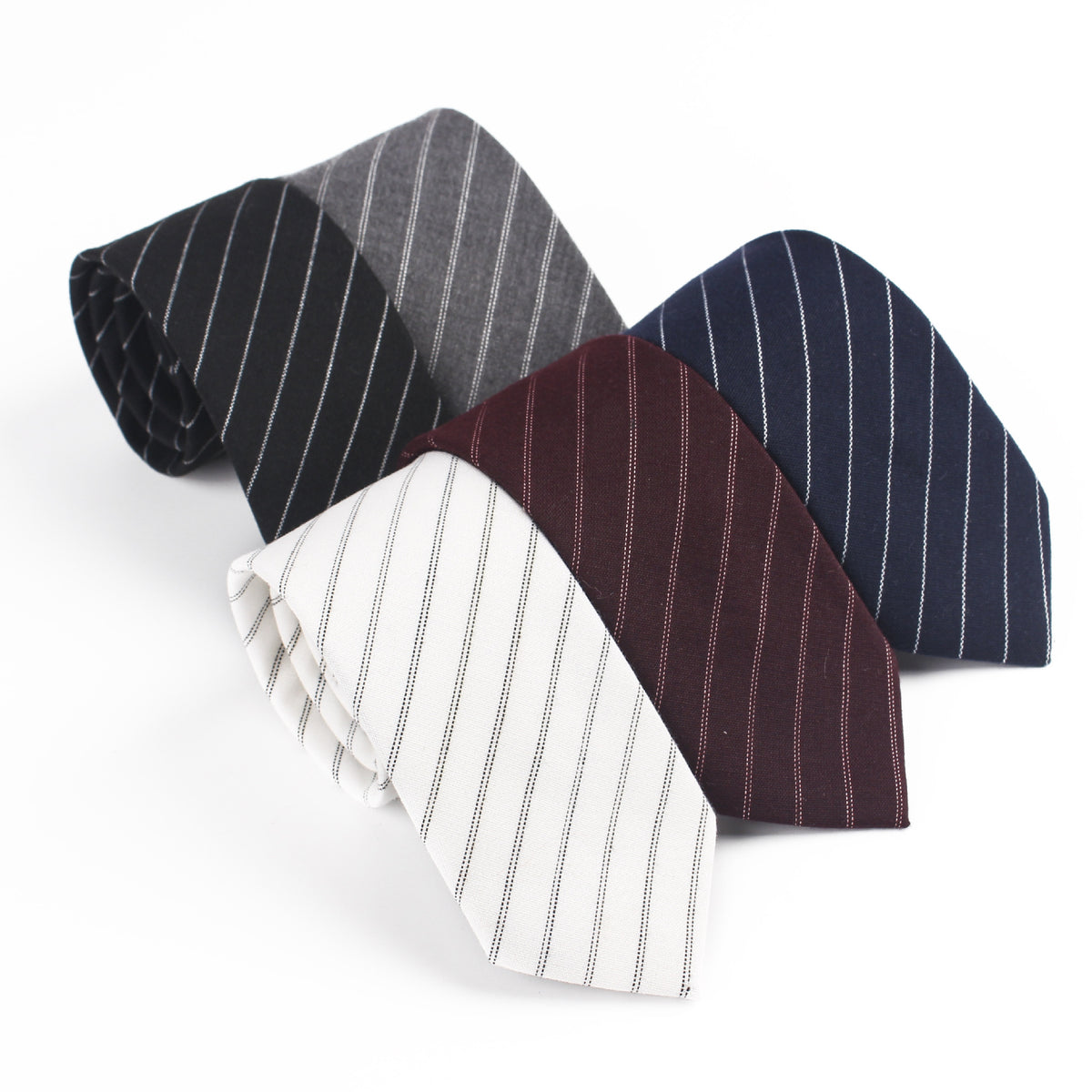 Men's Tie Cotton Jacquard Casual Business Korean Wedding Birthday Party Literary Cotton Striped Tie