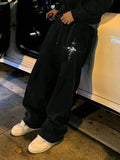 Printed Loose Wide Leg Drawstring Sweatpants