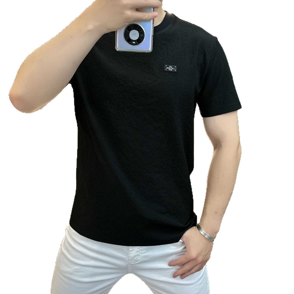 Quick drying short sleeved half sleeved versatile light luxury T-shirt for men