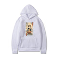 Samurai Cat Harajuku Wind Adventure Illustration Print Leisure Life Hooded Hoodie for Men and Women