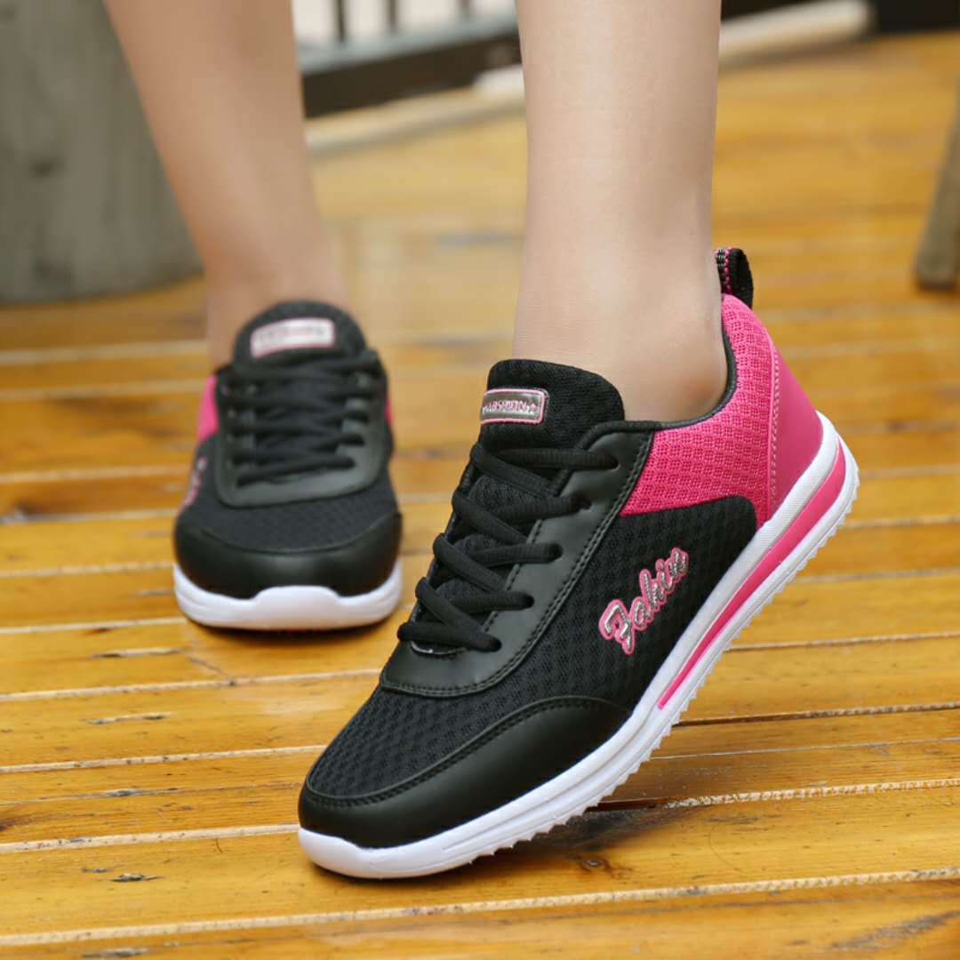 Casual Breathable Mesh Lace-up Flat Running Sneakers for Women Plus Size