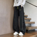 Embroidered Straight Leg Casual Pants
