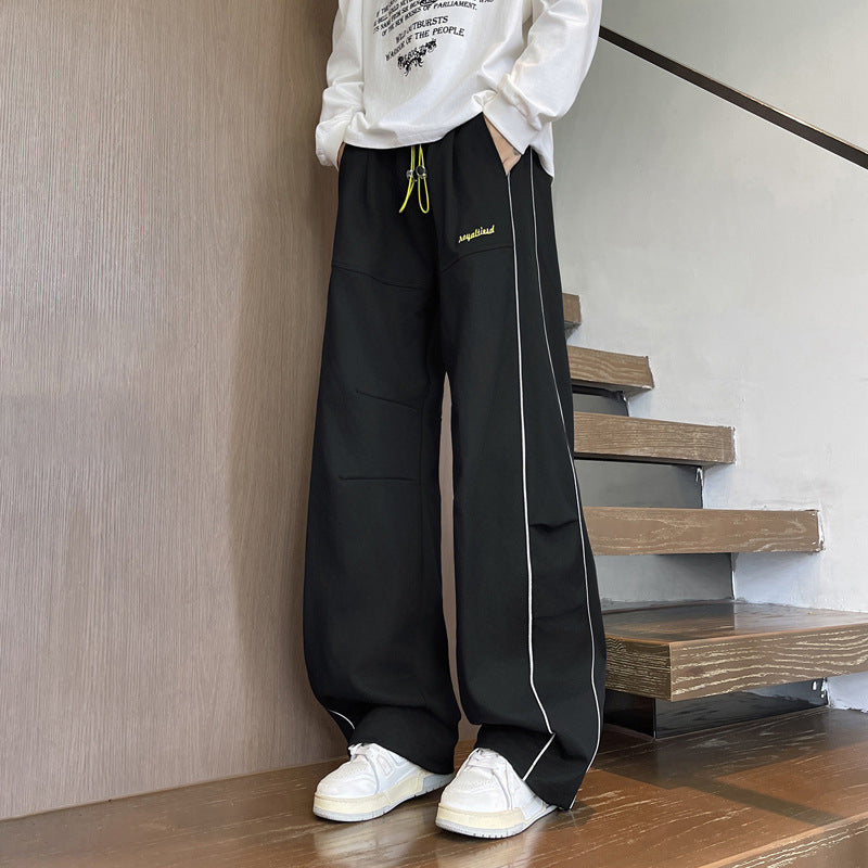 Embroidered Straight Leg Casual Pants