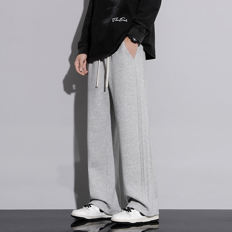 Pants Men Spring Autumn Casual Loose Straight Leg Wide Leg Dropping Sensation Sweatpants High-end Style Pants