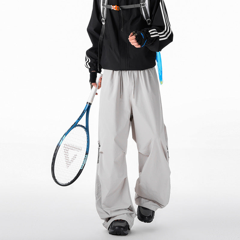 Casual Pants Men Cargo Trousers Loose Straight Leg Workwear Pants Male Long Trousers