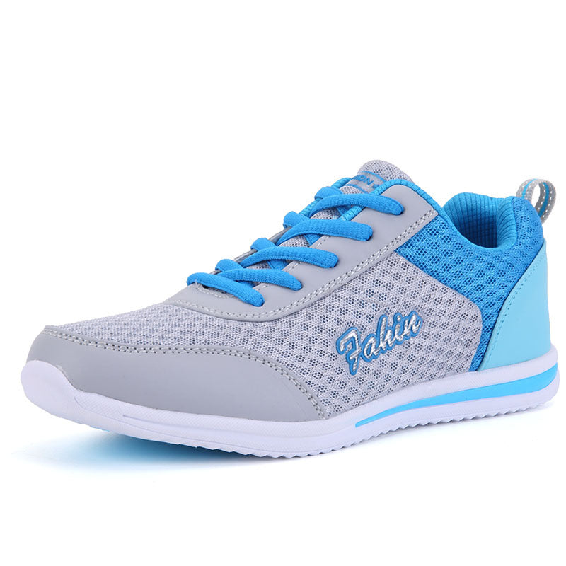 Casual Breathable Mesh Lace-up Flat Running Sneakers for Women Plus Size