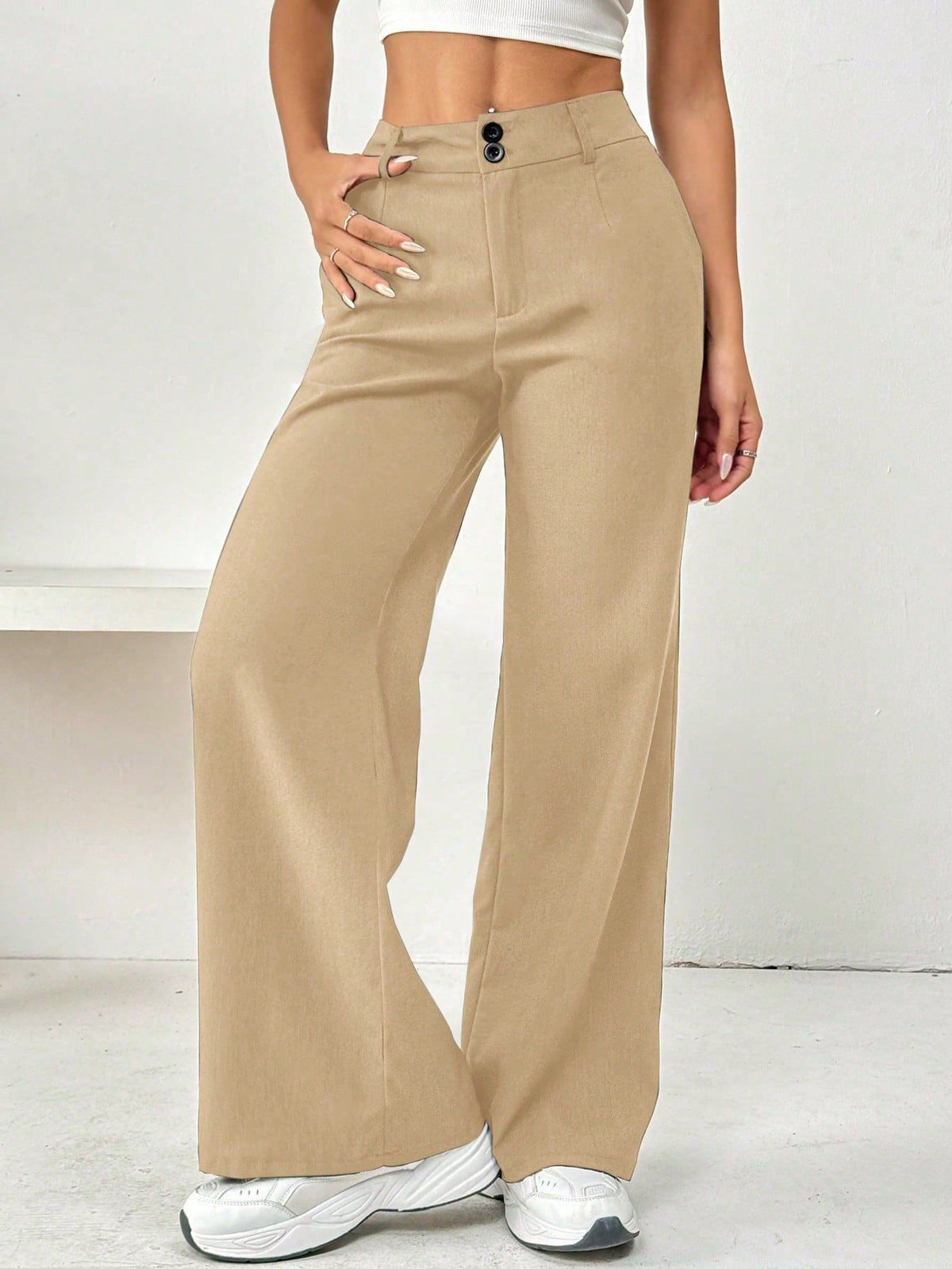 Loose slimming straight leg pants