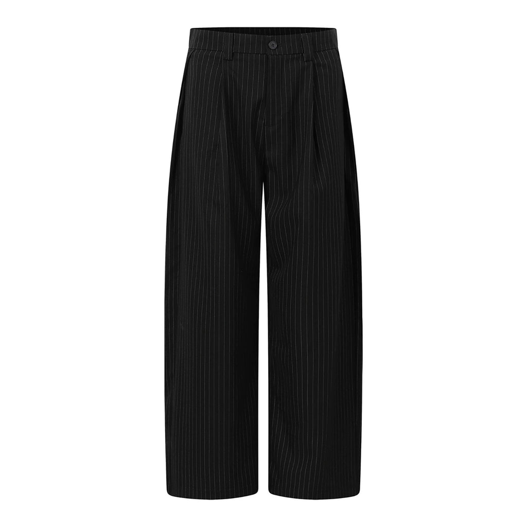 Vertical Stripe Drape Suit Pants