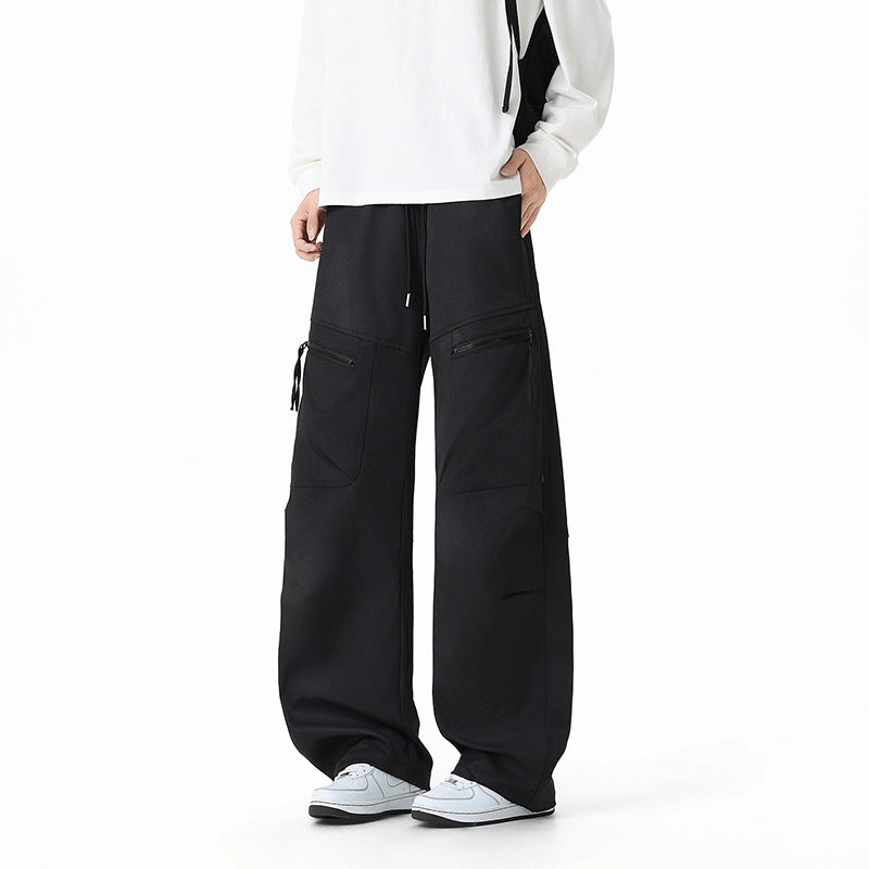 Men's Leg Cargo Pants, Multi-Pocket Loose Fit Casual Trousers for Hiking
