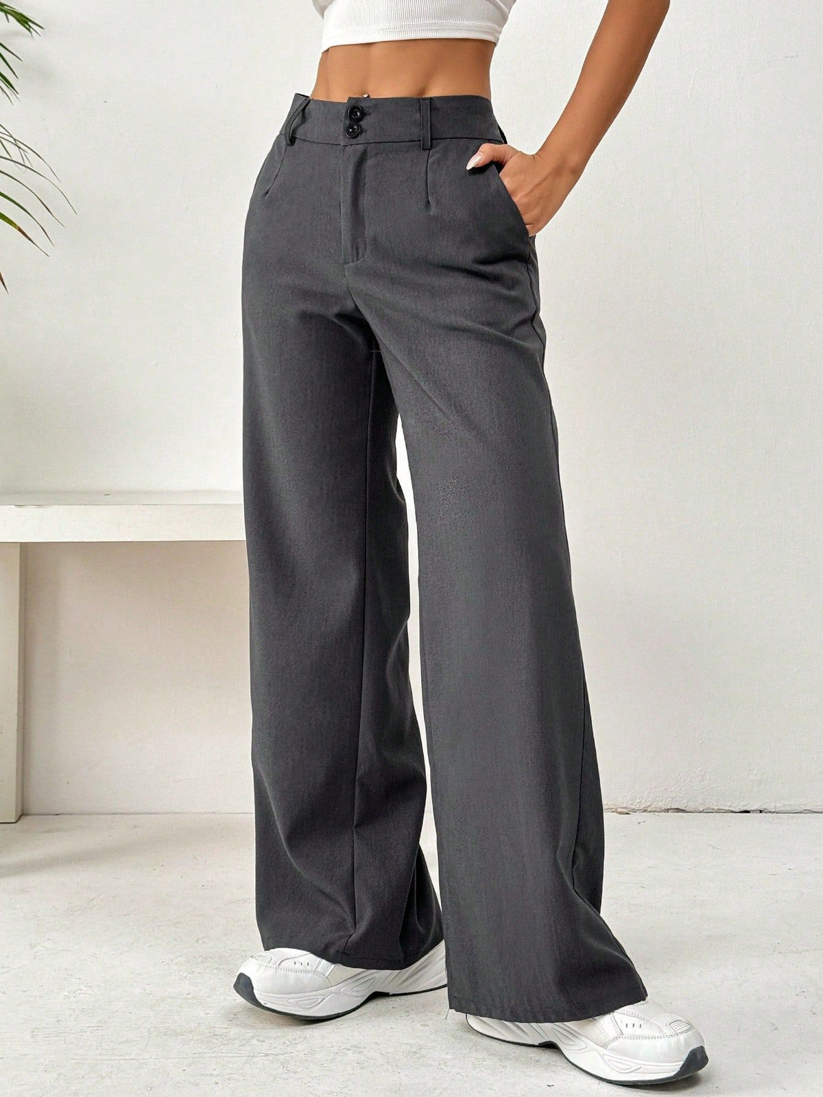 Loose slimming straight leg pants