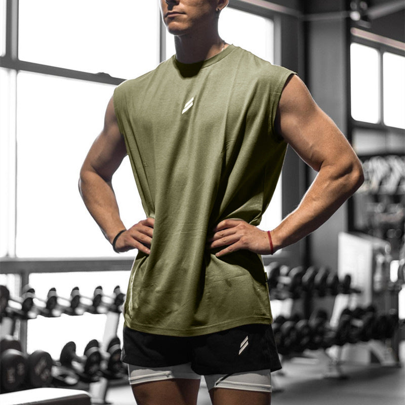Muscle-Burning Fitness Vest for Men Summer Casual Running Training Loose Oversized Mesh Crewneck Sweatshirt