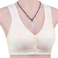 Women's soft cotton vest style middle-aged and elderly bra, large size without steel ring underwear for women
