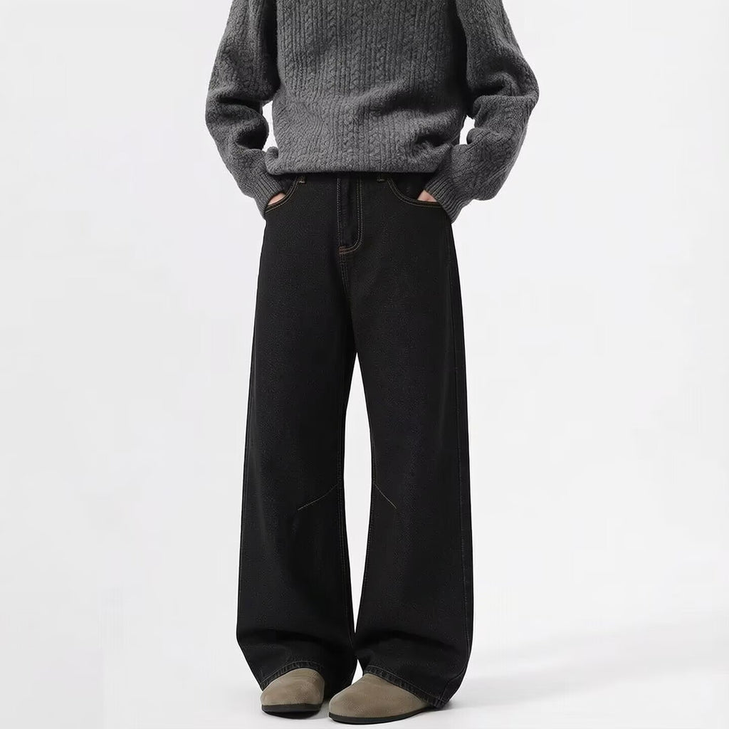 Denim Pants Men's Trendy Brand Retro Patchwork Long Pants