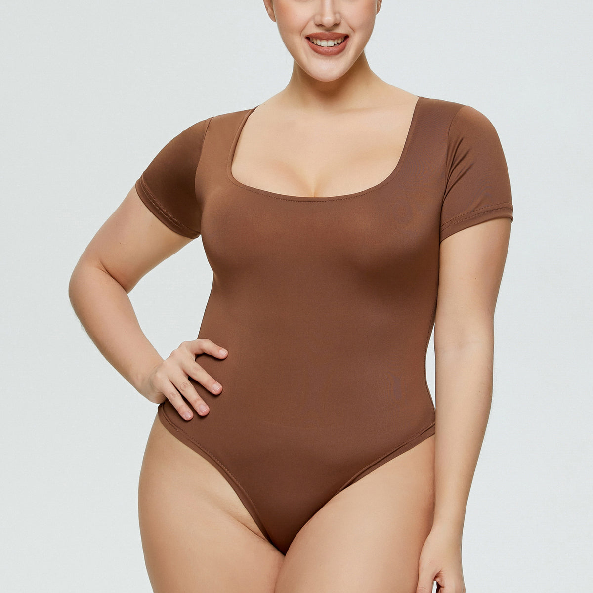Women's Fitted Jumpsuit Solid Color Sexy Slim Plus Size Short Sleeve T-Shirt Ladies' Romper