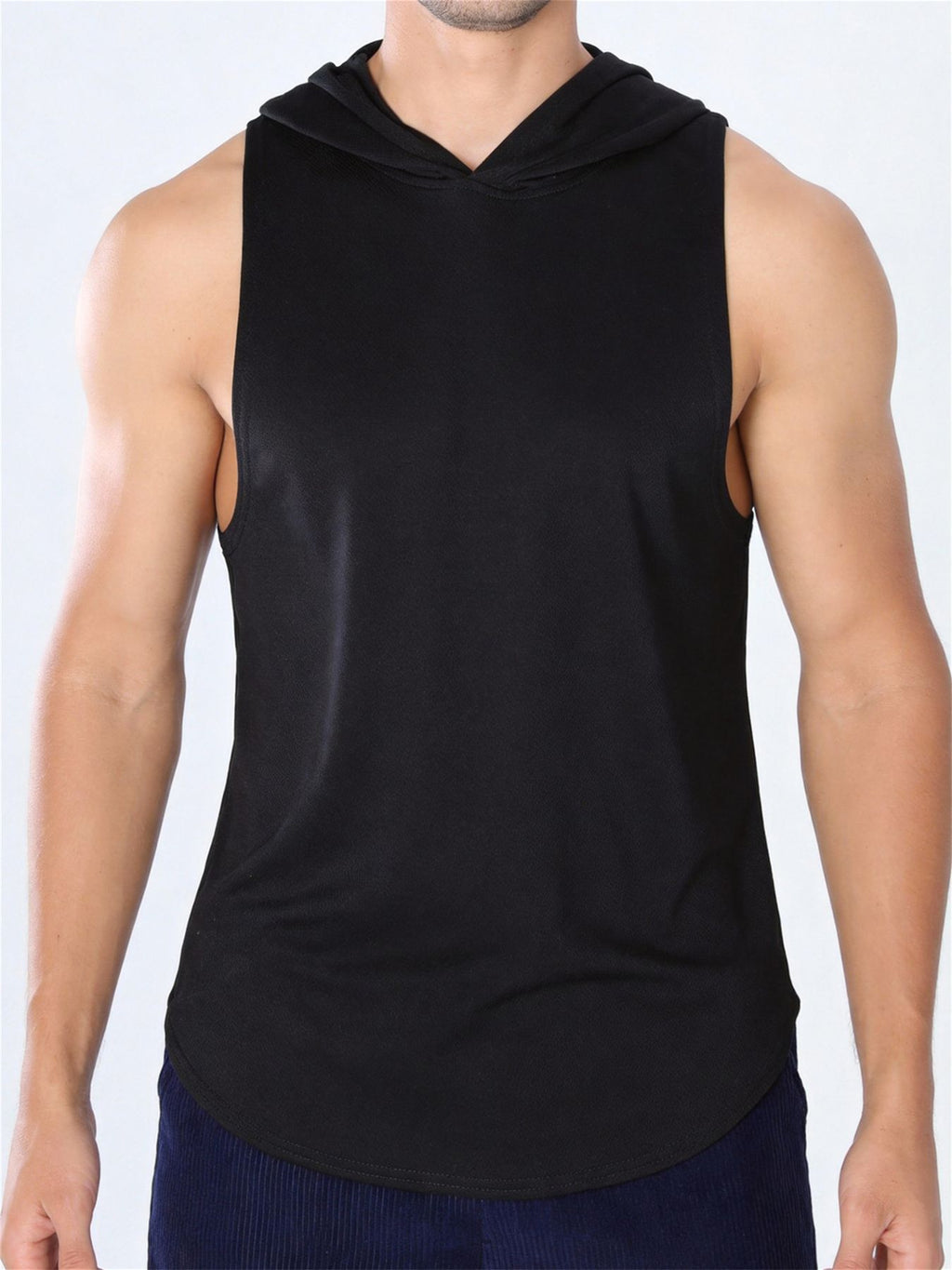 Summer Hooded Sleeveless Hoodie for Men, Sporty Breathable Running Outdoor Fitness Hoodie, Basketball Quick-Dry Top T-Shirt