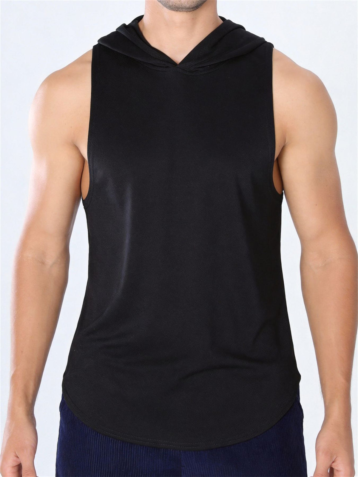 Summer Hooded Sleeveless Hoodie for Men, Sporty Breathable Running Outdoor Fitness Hoodie, Basketball Quick-Dry Top T-Shirt